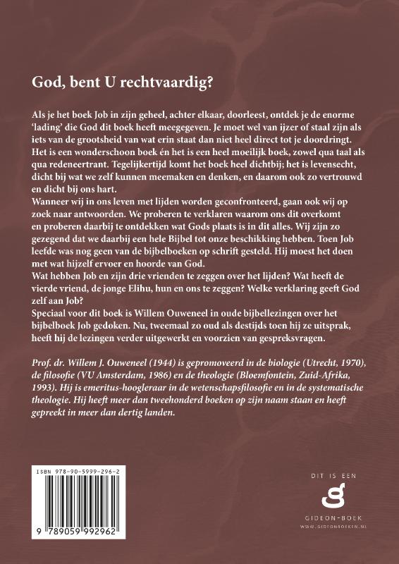 Productafbeelding: achterkant van God, bent U rechtvaardig?