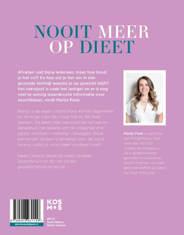Productafbeelding: achterkant van Nooit meer op dieet