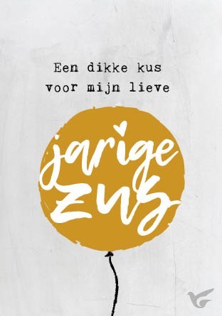 Productafbeelding: voorkant van Wenskaart dikke kus jarige zus