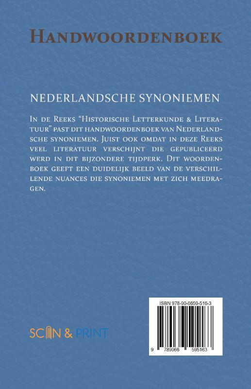Productafbeelding: achterkant van Handwoordenboek van Nederlandsche Synoniemen