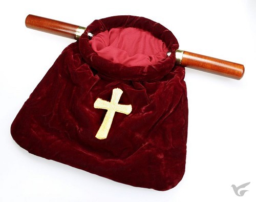 Productafbeelding: voorkant van Offering Bag  Red With Cross