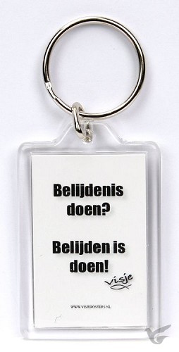 Productafbeelding: voorkant van Sleutelhanger visje belijdenis doen