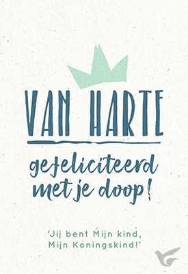 Productafbeelding: voorkant van Wenskaart van harte gefeliciteerd doop