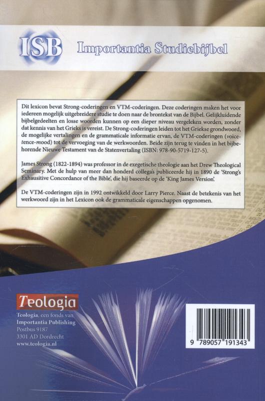 Productafbeelding: achterkant van Grieks-Nederlands Lexicon op basis van Strong-coderingen