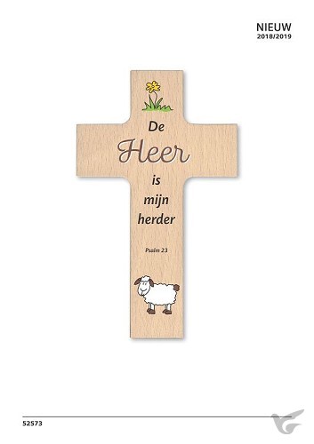 Productafbeelding: voorkant van Houten kruisje de Heere is mijn Herder