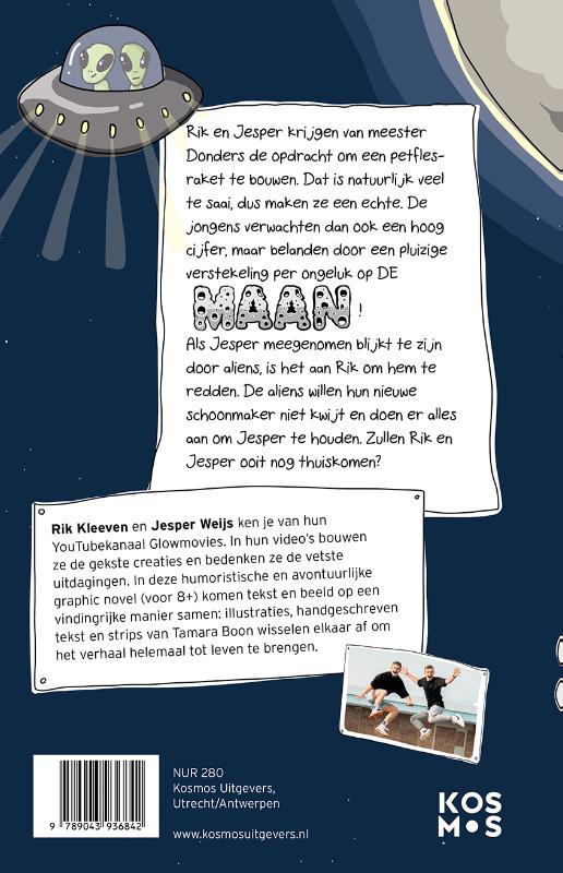 Productafbeelding: achterkant van Rik en Jesper gaan naar de maan