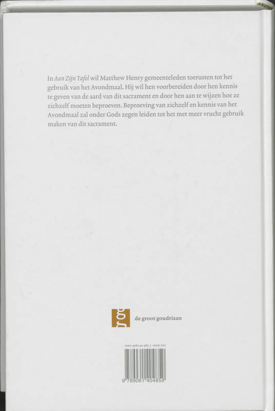 Productafbeelding: achterkant van Aan Zijn tafel