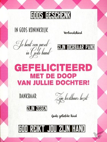 Productafbeelding: voorkant van Kaart gefeliciteerd doop dochter
