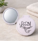 Productafbeelding: voorkant van Plastic mirror white Loved 1 John 4:9
