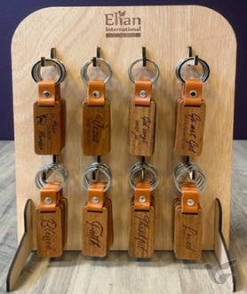 Productafbeelding: voorkant van Display houten sleutelhangers