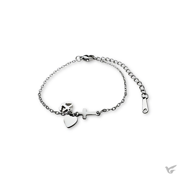 Productafbeelding: voorkant van Armband bedeltjes geloof hoop liefde  zi