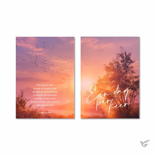 Productafbeelding: voorkant van Wandbord A3 Een dag per keer