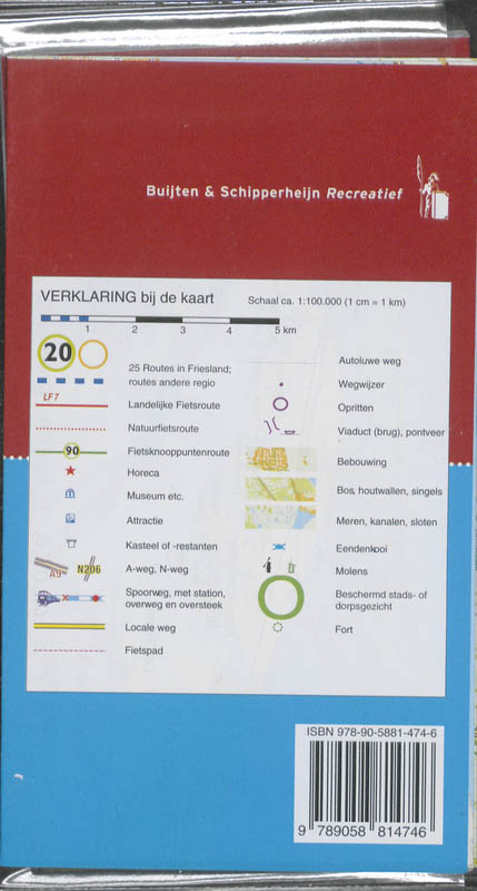 Productafbeelding: achterkant van Alle fietsroutes in de regio Friesland