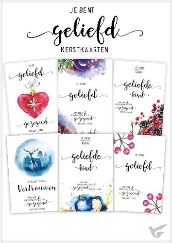 Productafbeelding: voorkant van Voordeelpak kerstkaarten je bent geliefd