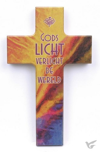 Productafbeelding: voorkant van Kruis hout 20cm Gods licht verlicht