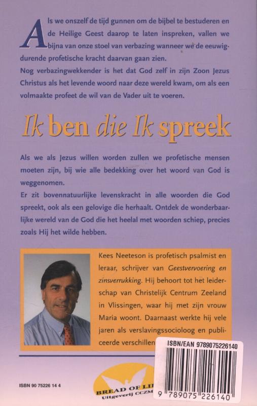 Productafbeelding: achterkant van Ik ben die Ik spreek