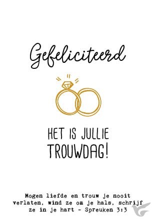 Productafbeelding: voorkant van Wenskaart gefeliciteerd jullie trouwdag!