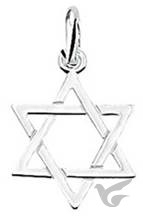 Productafbeelding: voorkant van Silver pendant star of david 16mm