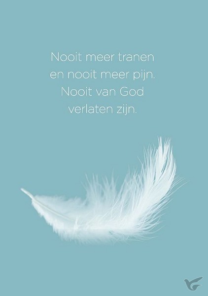 Productafbeelding: voorkant van Wenskaart Nooit meer tranen nooit meer