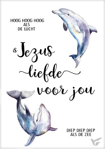 Productafbeelding: voorkant van Kaart dolfijn Jezus liefde voor jou