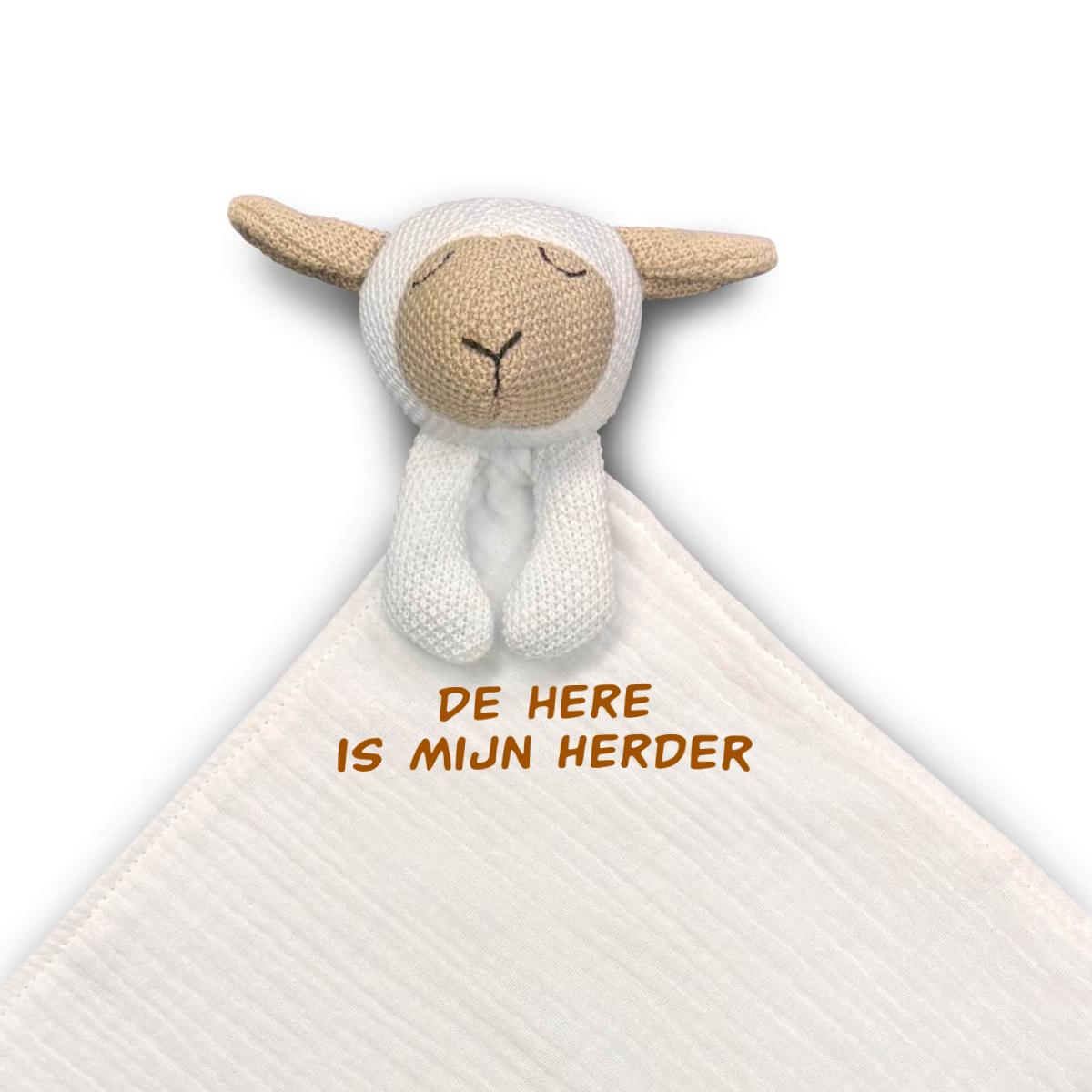 Productafbeelding: achterkant van De Here is mijn herder tutdoek
