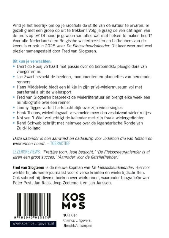Productafbeelding: achterkant van De Fiets scheurkalender 2025