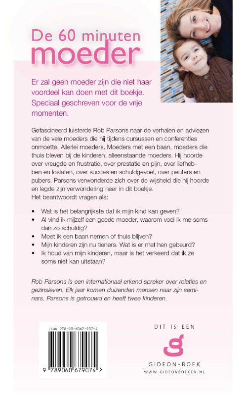 Productafbeelding: achterkant van De 60 minuten moeder