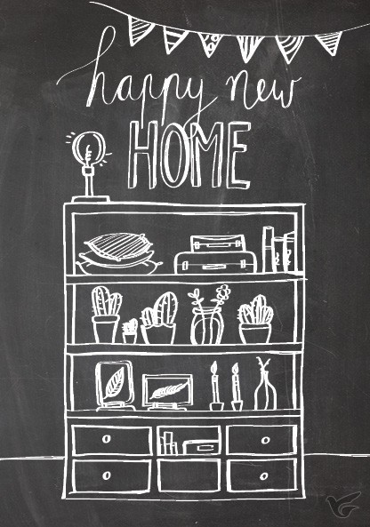 Productafbeelding: voorkant van Wenskaart happy new home