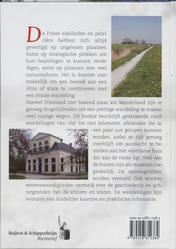 Productafbeelding: achterkant van Wandelen rond Friese stinsen en states