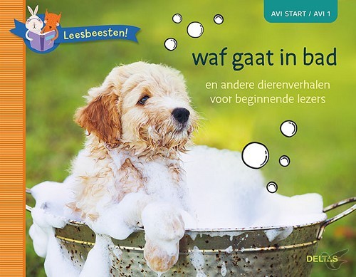 Productafbeelding: voorkant van Leesbeesten! Waf gaat in bad