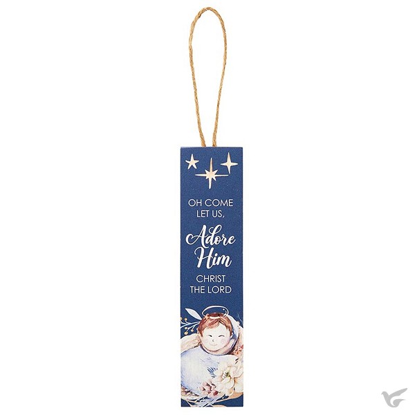 Productafbeelding: voorkant van Wood Ornament O come let us adore Him