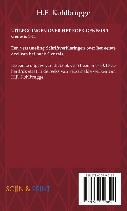 Productafbeelding: achterkant van Uitleggingen over het Boek Genesis 1