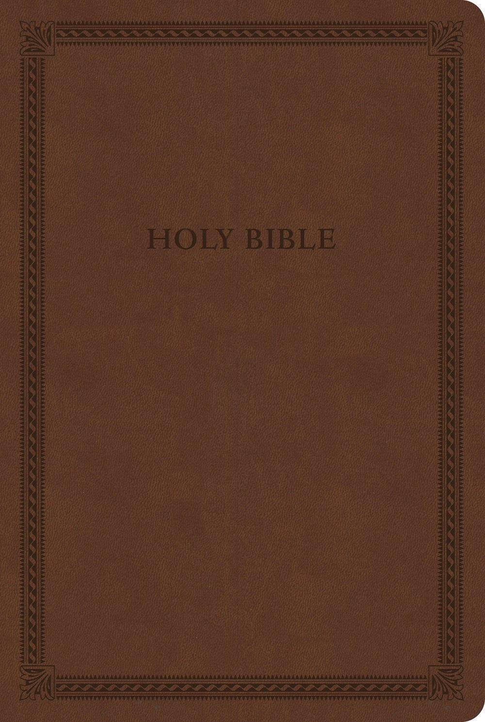 Productafbeelding: voorkant van CSB Large Print Thinline Bible (Value Edition)-Brown LeatherTouch