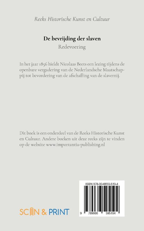 Productafbeelding: achterkant van De bevrijding der slaven
