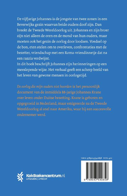 Productafbeelding: achterkant van De oorlog die mijn ouders niet hoorden