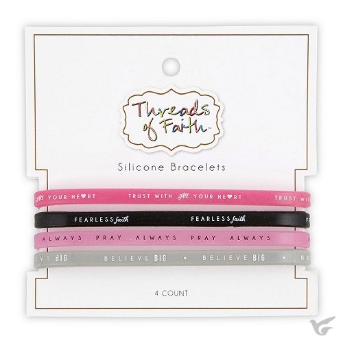 Productafbeelding: voorkant van Silicone bracelets trust fearless pray b