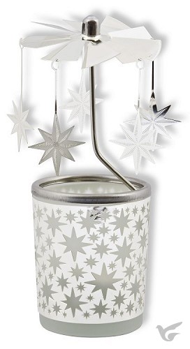 Productafbeelding: voorkant van Glas windlicht  Sterren 15cm