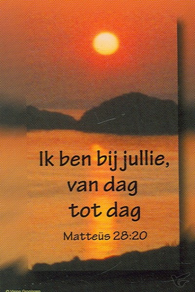 Productafbeelding: voorkant van Bemoedigingskaartje mattheus 28:20