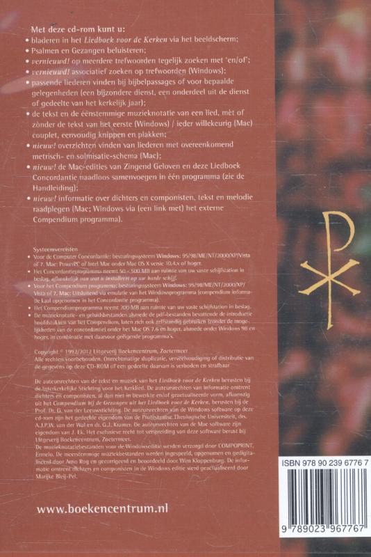 Productafbeelding: achterkant van Computerconcordantie op het Liedboek voor de kerken
