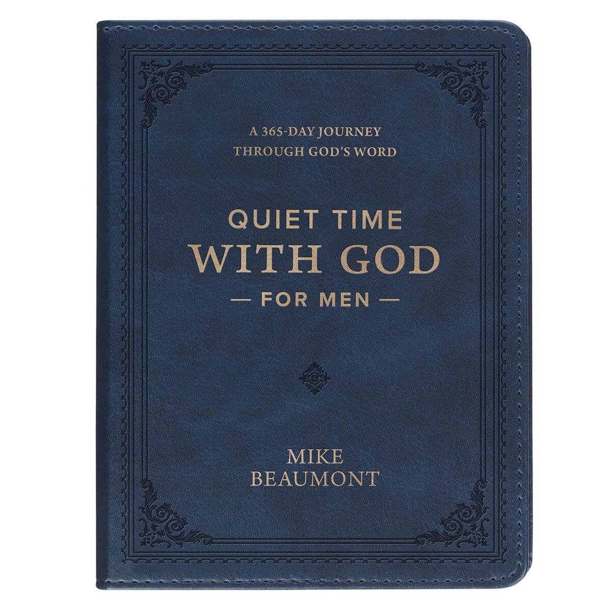 Productafbeelding: voorkant van Quiet Time with God for Men Faux Leather Devotional