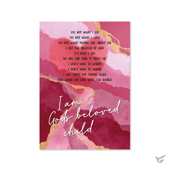 Productafbeelding: voorkant van Plexiglas A5 Gods beloved child rood