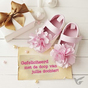 Productafbeelding: voorkant van Kaart gefeliciteerd met de doop dochter