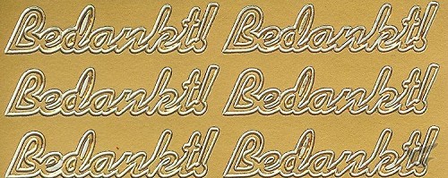 Productafbeelding: voorkant van Stickervel bedankt 34 x goud