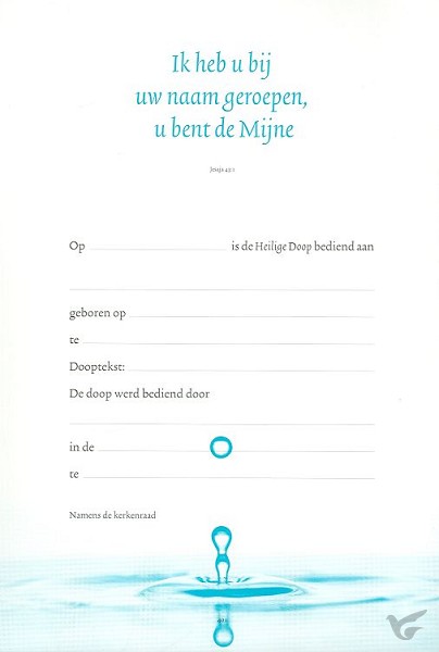 Productafbeelding: voorkant van Doopkaart 401 set 10