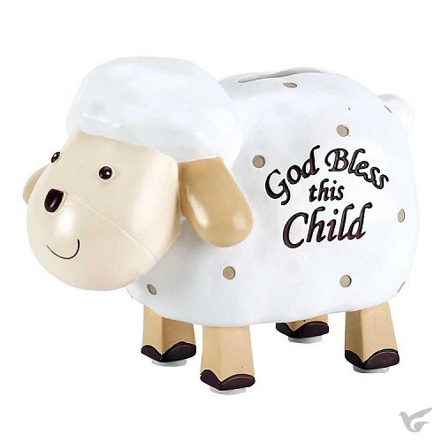 Productafbeelding: voorkant van Coin Bank Lamb God bless this child