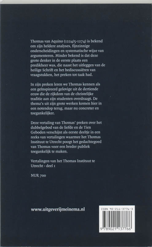 Productafbeelding: achterkant van Over de Tien Geboden