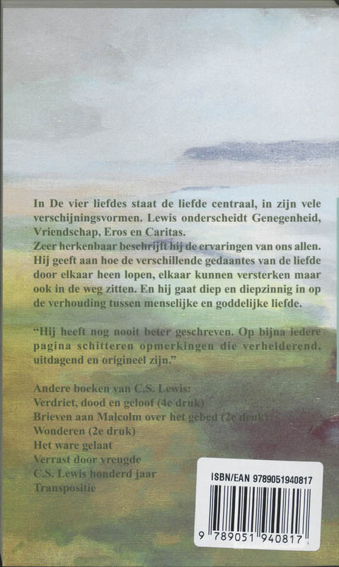 Productafbeelding: achterkant van De vier liefdes