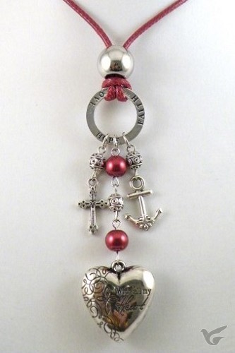 Productafbeelding: voorkant van Chloë lange ketting rood