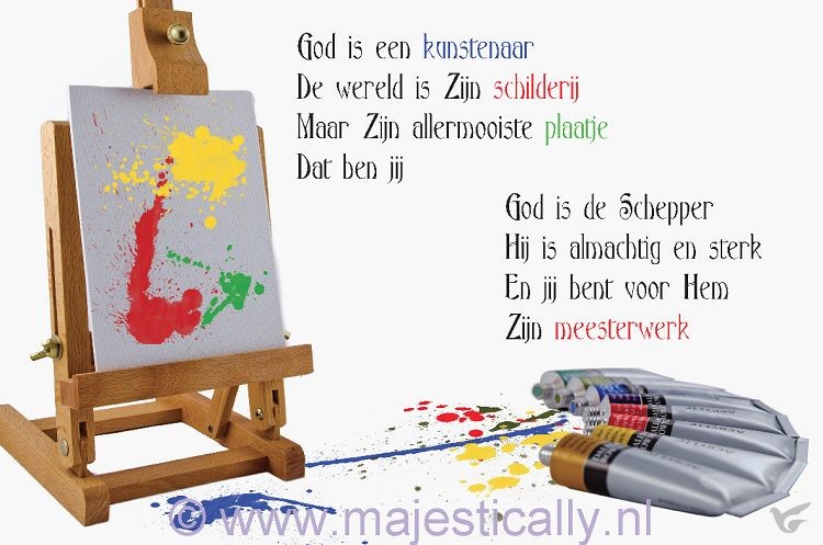 Productafbeelding: voorkant van Kinderkaart God is een kunstenaar