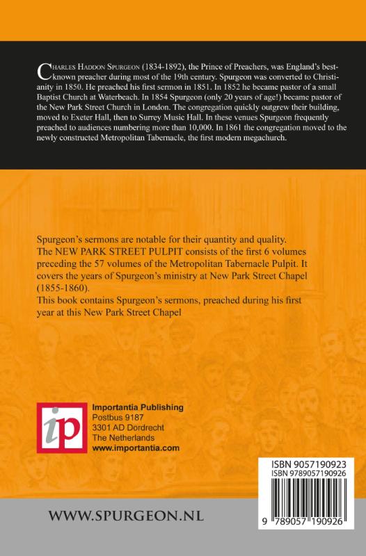 Productafbeelding: achterkant van New Park Street Pulpit Sermons 1 1855